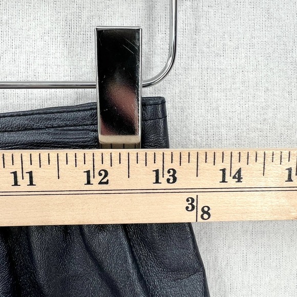 VINTAGE UNGARO PARALLELE PARIS Leather Skirt Womens Small XS Blue Metallic - Picture 11 of 13